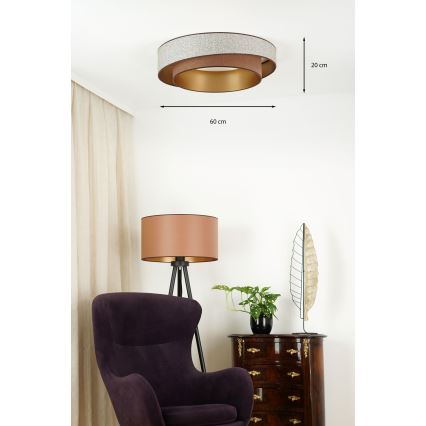 Brilagi - LED Плафониера VEGAS SHINE LED/24W/230V Ø 60 см кафяв