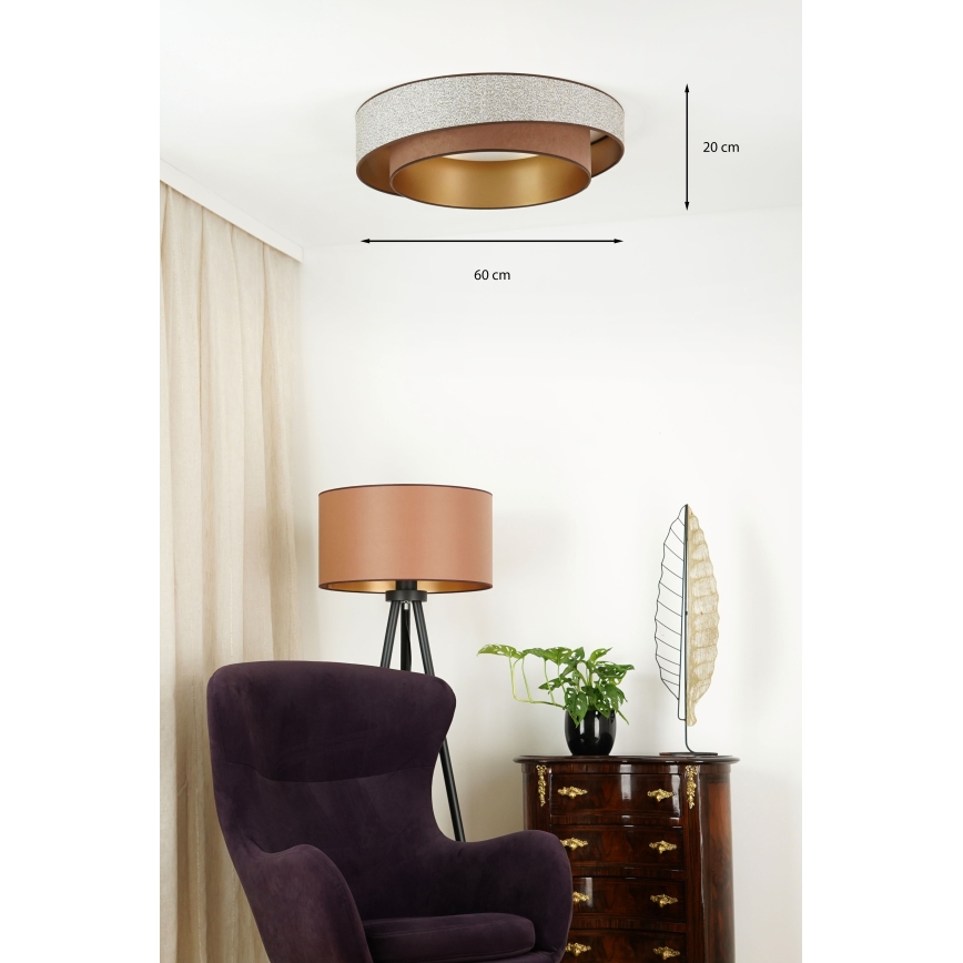 Brilagi - LED Плафониера VEGAS SHINE LED/24W/230V Ø 60 см кафяв