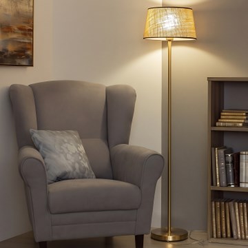 Brilagi - LED подова лампа CERIA 1xE27/20W/230V, диаметър 35 см, бежова/златиста