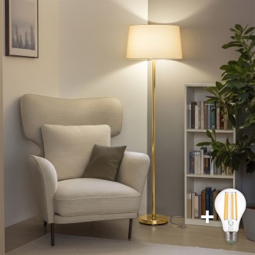 Brilagi - LED подова лампа CERIA 1xE27/20W/230V, диаметър 45 см, бежова/златна