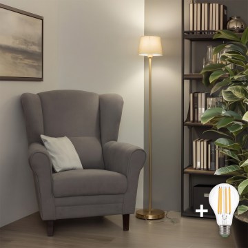Brilagi - LED подова лампа CERIA 1xE27/20W/230V Ø 20,5 см сива/златна