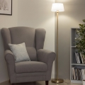 Brilagi - LED подова лампа CERIA 1xE27/20W/230V Ø 30 см бяла/златна