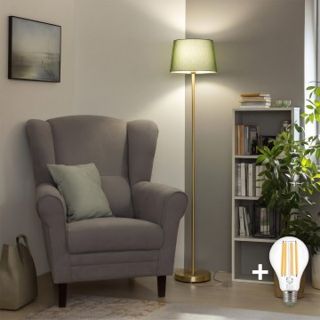Brilagi - LED подова лампа CERIA 1xE27/20W/230V Ø 30 см зелена/златна