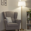 Brilagi - LED подова лампа CERIA 1xE27/20W/230V Ø 45 см бяла/златна