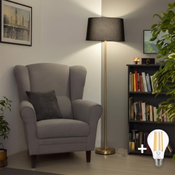 Brilagi - LED подова лампа CERIA 1xE27/20W/230V Ø 45 см черна/златна