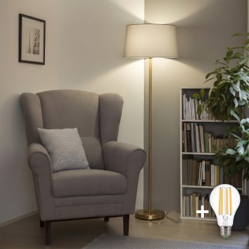 Brilagi - LED подова лампа CERIA 1xE27/20W/230V Ø 45 см сива/златиста