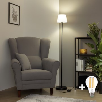 Brilagi - LED подова лампа CERIA 1xE27/40W/230V Ø 20,5 см бяла/черна