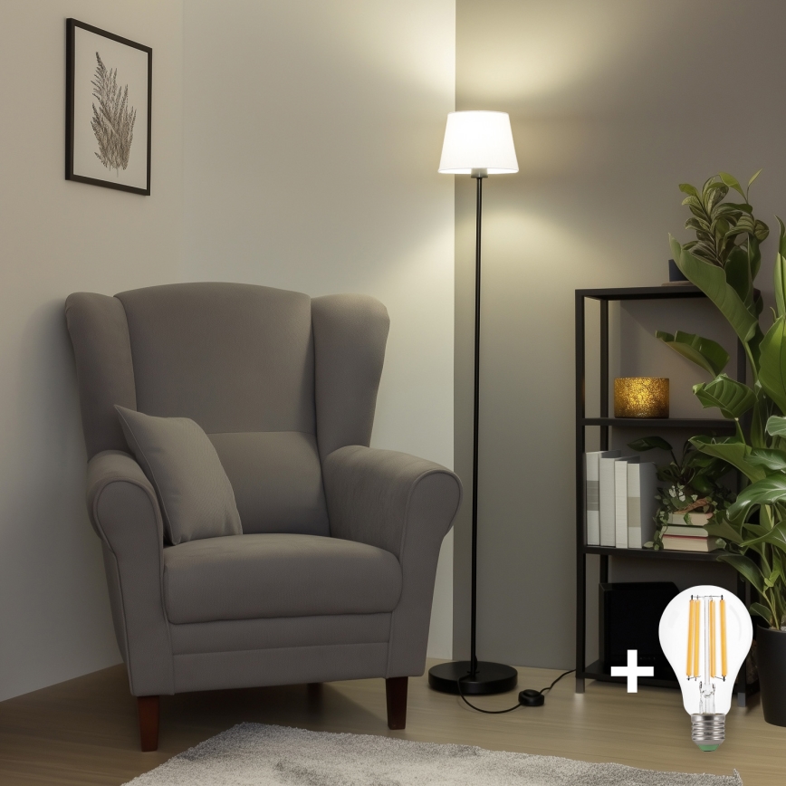 Brilagi - LED подова лампа CERIA 1xE27/40W/230V Ø 20,5 см бяла/черна