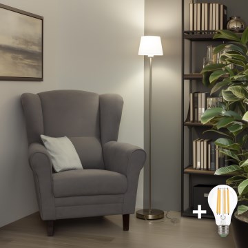 Brilagi - LED подова лампа CERIA 1xE27/40W/230V Ø 20,5 см бяла/матов хром