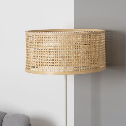 Brilagi - LED подова лампа CERIA 1xE27/40W/230V Ø 40 см бамбук/бяла