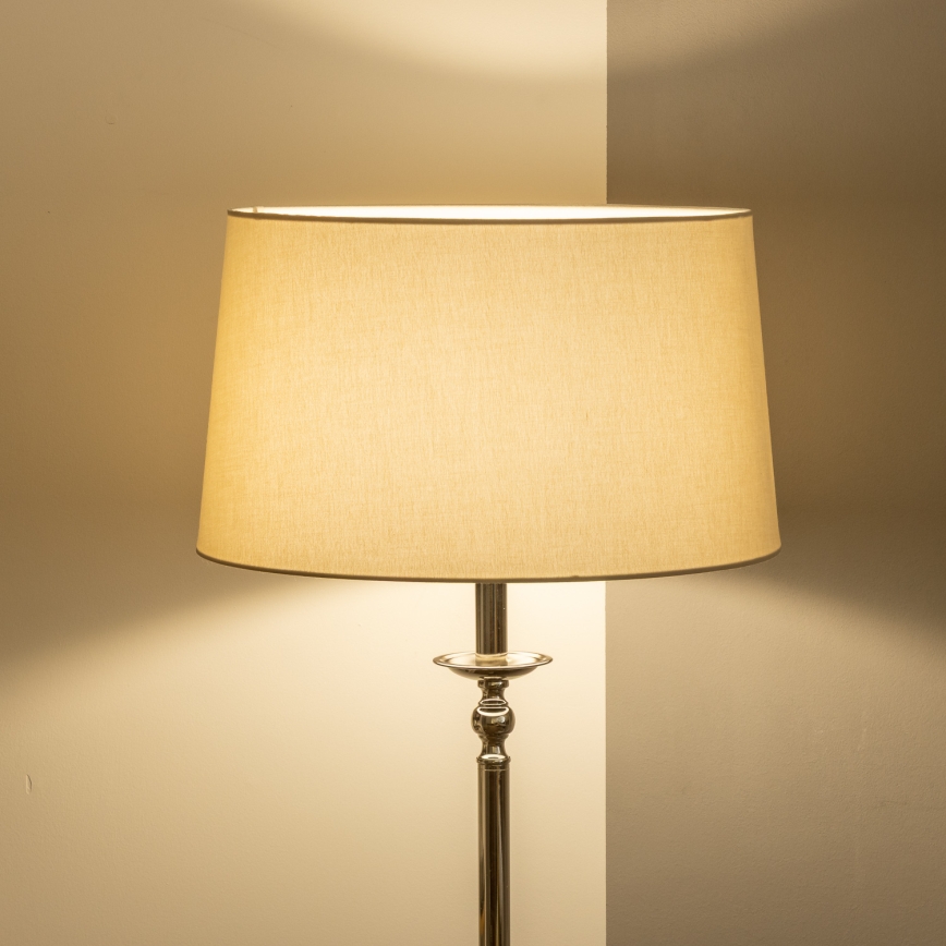Brilagi - LED подова лампа CERIA 1xE27/60W/230V Ø 45 см лъскав хром/бежова