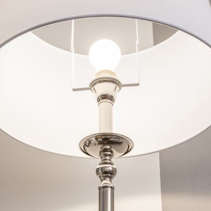 Brilagi - LED подова лампа CERIA 1xE27/60W/230V, Ø 45 см, лъскав хром/бял
