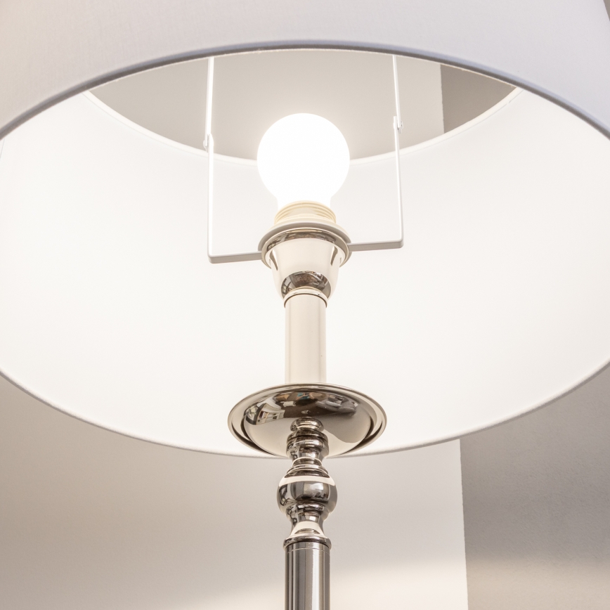Brilagi - LED подова лампа CERIA 1xE27/60W/230V, Ø 45 см, лъскав хром/бял