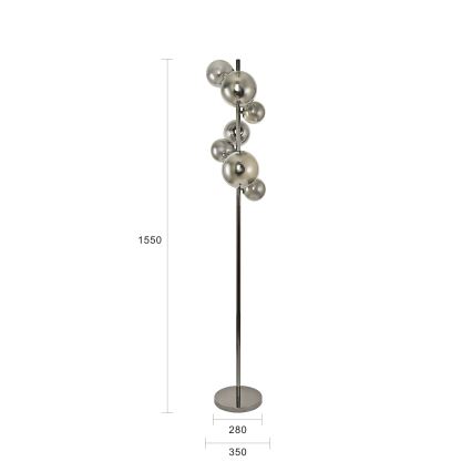 Brilagi - LED подова лампа MILLA 7xG9/3W/230V черен хром/опушено