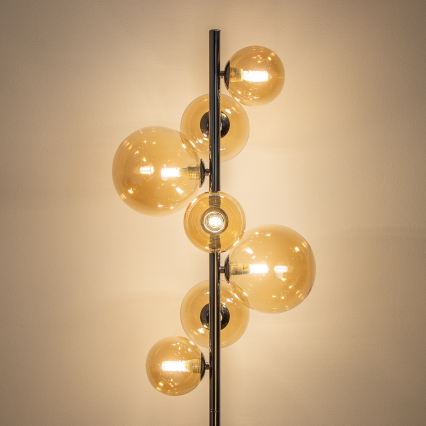 Brilagi - LED подова лампа MILLA 7xG9/3W/230V черен хром/злато