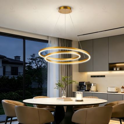 Brilagi - LED димируем полилей на кабел TWISTER LED/75W/230V 3000-6000K Ø 70 cm златист + дистанционно управление