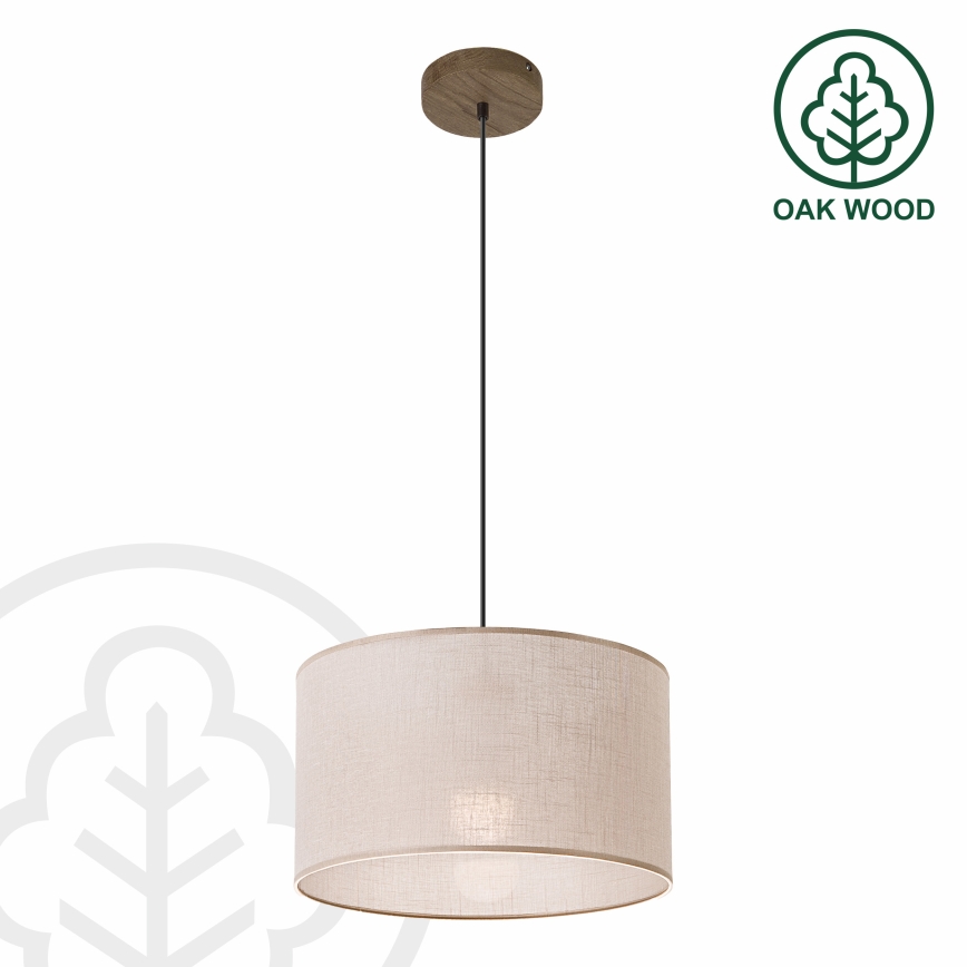 Brilagi - LED Полилей на кабел ANTHONY 1xE27/60W/230V дъб орех/бежов