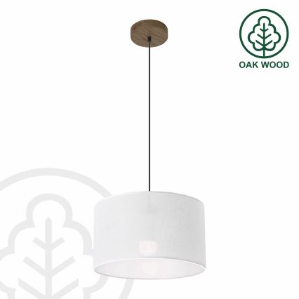 Brilagi - LED Полилей на кабел ANTHONY 1xE27/60W/230V дъб орех/бял