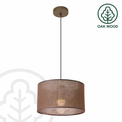 Brilagi - LED Полилей на кабел ANTHONY 1xE27/60W/230V дъб орех/кафяв