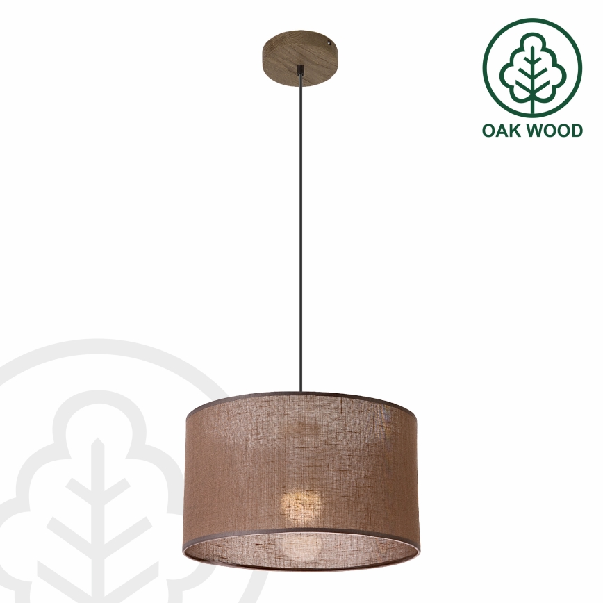 Brilagi - LED Полилей на кабел ANTHONY 1xE27/60W/230V дъб орех/кафяв