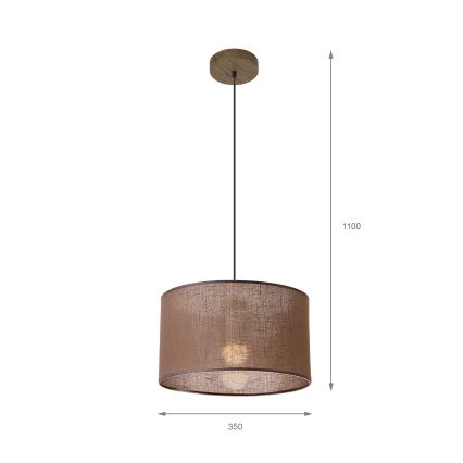 Brilagi - LED Полилей на кабел ANTHONY 1xE27/60W/230V дъб орех/кафяв