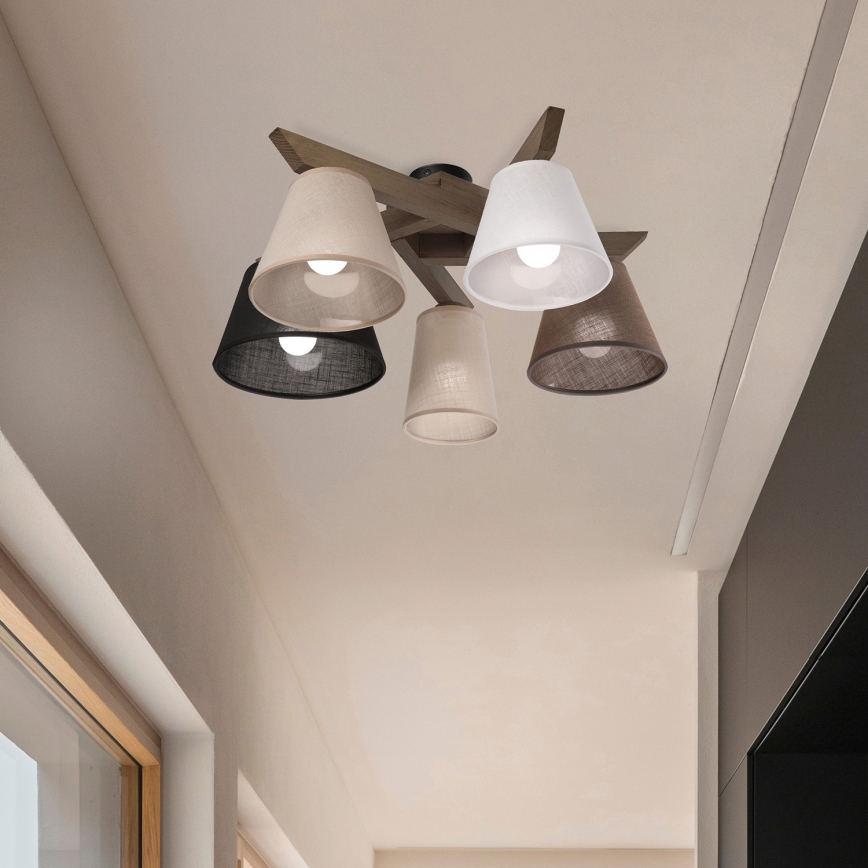 Brilagi - LED Плафониера ANTHONY 5xE14/40W/230V дъб орех
