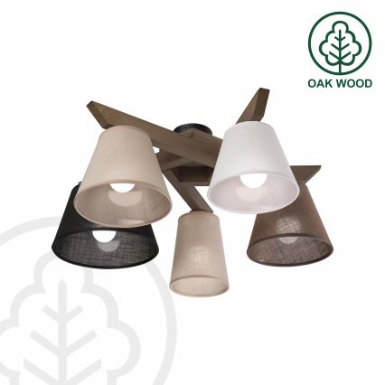 Brilagi - LED Плафониера ANTHONY 5xE14/40W/230V дъб орех