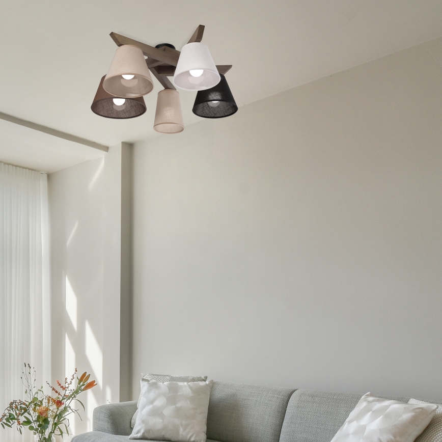 Brilagi - LED Плафониера ANTHONY 5xE14/40W/230V дъб орех