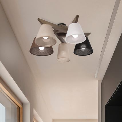Brilagi - LED Плафониера ANTHONY 5xE14/40W/230V дъб орех
