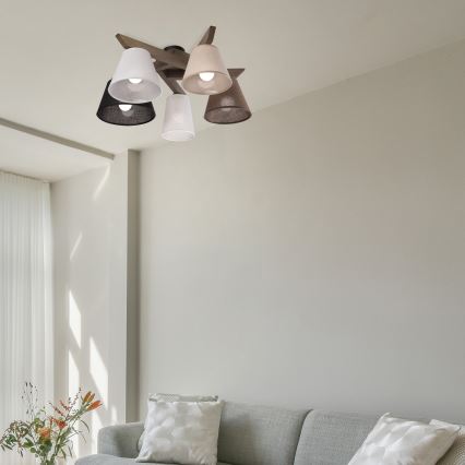 Brilagi - LED Плафониера ANTHONY 5xE14/40W/230V дъб орех