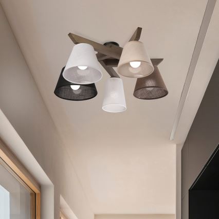 Brilagi - LED Плафониера ANTHONY 5xE14/40W/230V дъб орех