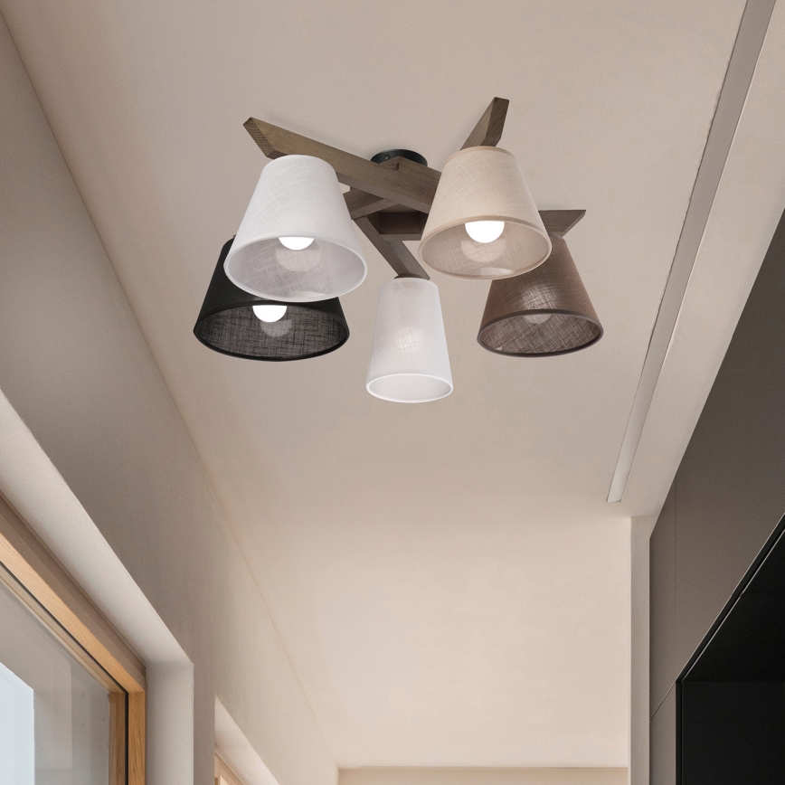Brilagi - LED Плафониера ANTHONY 5xE14/40W/230V дъб орех