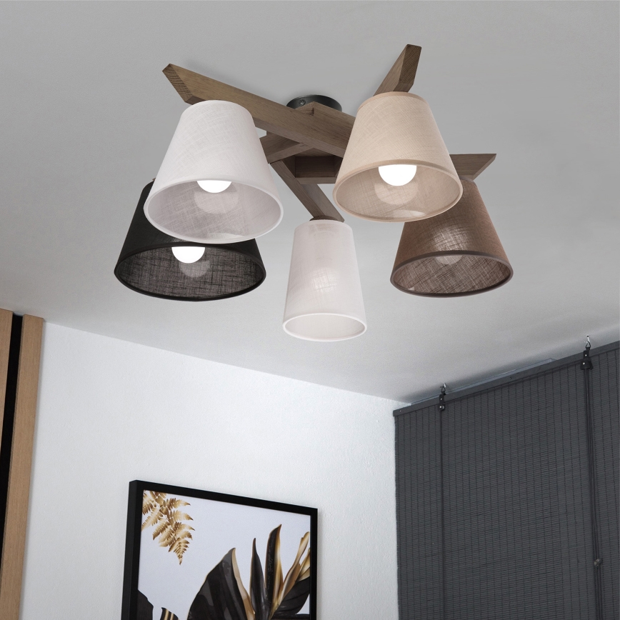 Brilagi - LED Плафониера ANTHONY 5xE14/40W/230V дъб орех