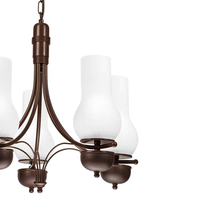 Brilagi - LED полилей на верига COTTAGE 5xE14/40W/230V дъб/бял