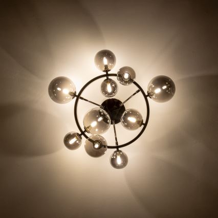 Brilagi - LED полилей MILLA 10xG9/3W/230V черен хром/опушено стъкло