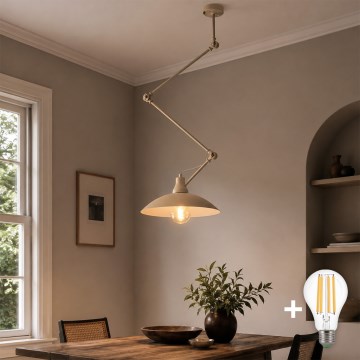 Brilagi - LED полилей на прът IRONBEAM 1xE27/60W/230V бежов