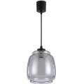 Brilagi - LED полилей на шнур RETRO GLASS 1xE27/60W/230V Ø 26 см черен/димно сив