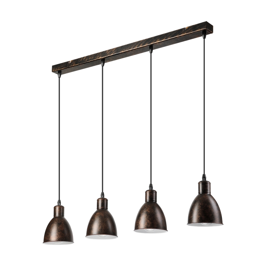 Brilagi - LED полилей на стоманено въже RIDDY 4xE27/60W/230V меден/патина
