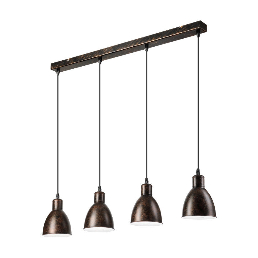Brilagi - LED полилей на стоманено въже RIDDY 4xE27/60W/230V меден/патина