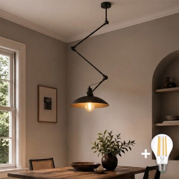 Brilagi - LED полилей на тръба IRONBEAM 1xE27/60W/230V черен