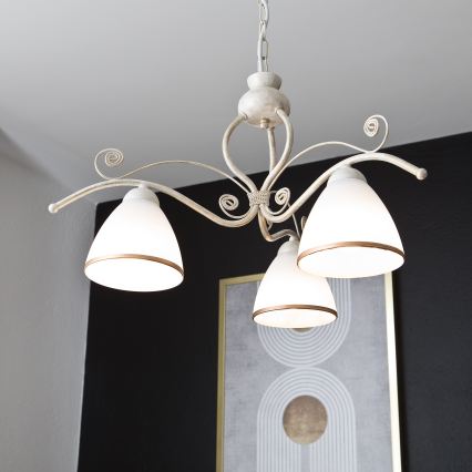 Brilagi - LED полилей на верига ANTICO 3xE27/60W/230V 3000K, бяла патина
