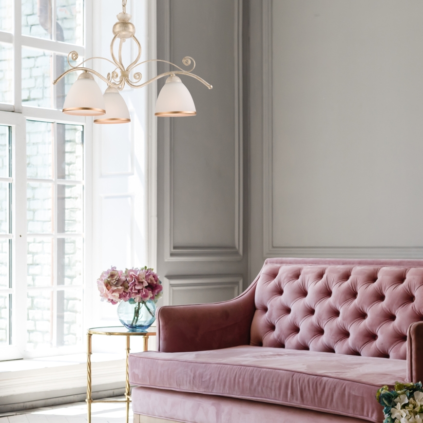 Brilagi - LED полилей на верига ANTICO 3xE27/60W/230V 3000K, бяла патина