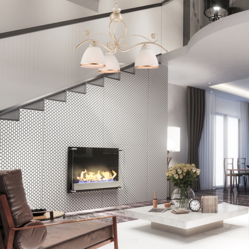 Brilagi - LED полилей на верига ANTICO 3xE27/60W/230V 3000K, бяла патина