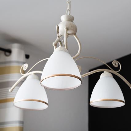 Brilagi - LED полилей на верига ANTICO 3xE27/60W/230V 3000K, бяла патина