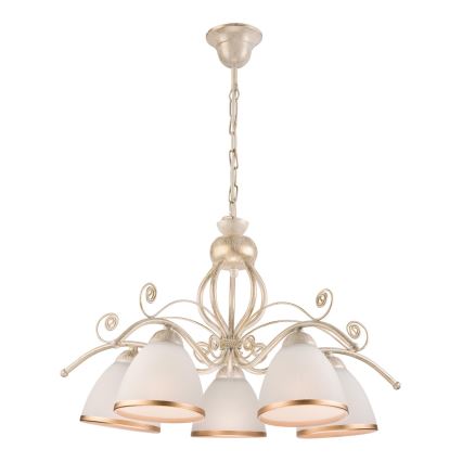 Brilagi - LED полилей на верига ANTICO 5xE27/60W/230V 3000K бяла патина
