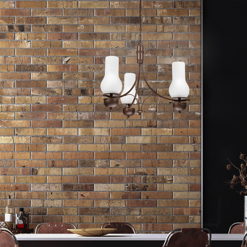 Brilagi - LED полилей на верига COTTAGE 3xE14/40W/230V бук/кафяв/бял