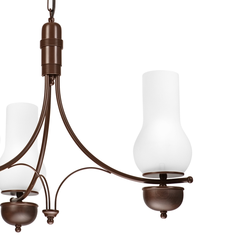 Brilagi - LED полилей на верига COTTAGE 3xE14/40W/230V бук/кафяв/бял