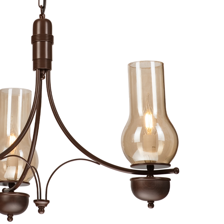 Brilagi - LED полилей на верига COTTAGE 3xE14/40W/230V бук/кафяв/опушено бежово