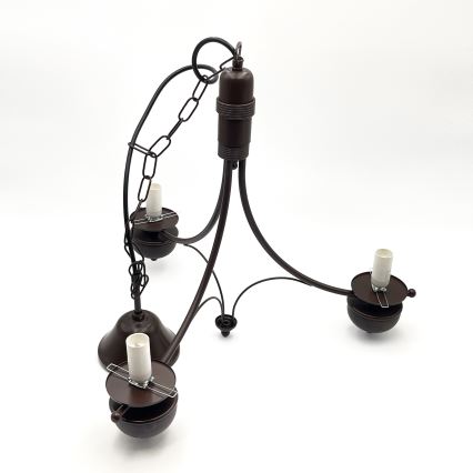 Brilagi - LED полилей на верига COTTAGE 3xE14/40W/230V бук/кафяв/опушено бежово