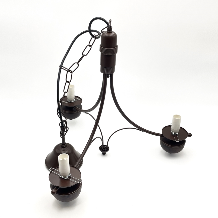 Brilagi - LED полилей на верига COTTAGE 3xE14/40W/230V бук/кафяв/опушено бежово